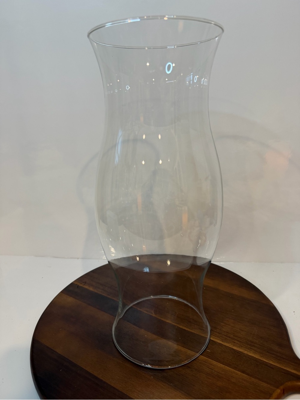 Clear Glass Hurricane Candle Holder Shade 14 Inch Tall 5 Inch Wide Openings